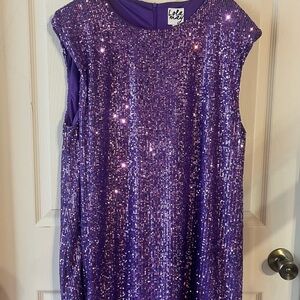 ASOS Purple Sequin Sleeveless Dress